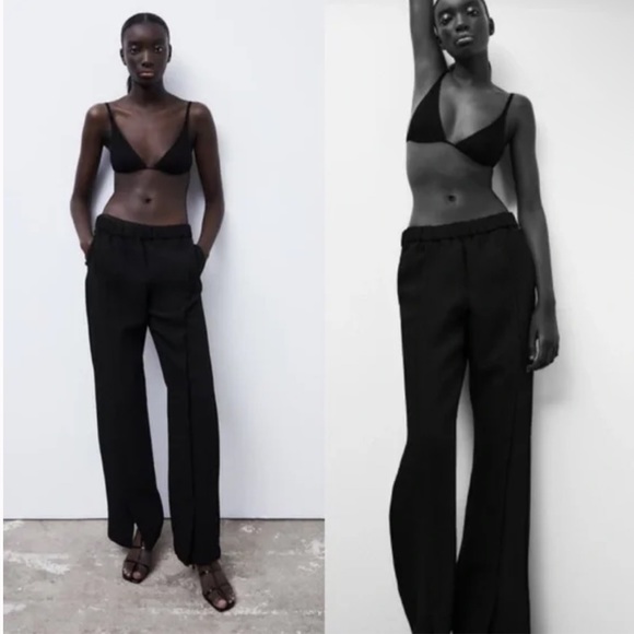 ZARA Structured Slit Pants - Picture 2 of 9
